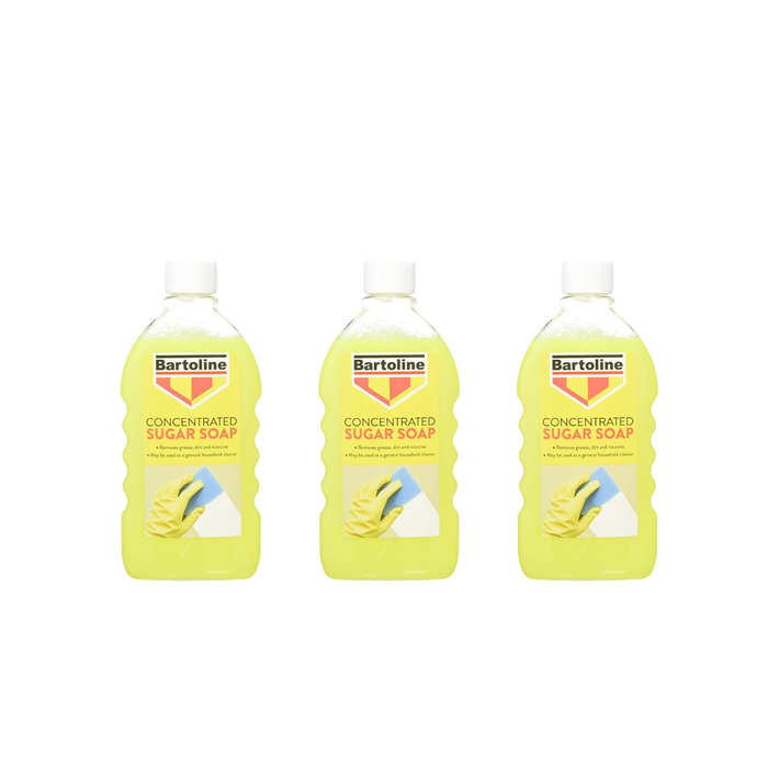 Bartoline Sugar Soap Concentrate Flask Liquid 500ml - Pack of 3