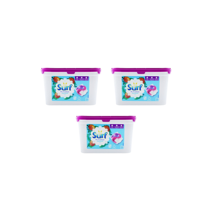 Surf 3 In 1 Coconut Bliss Washing Capsules 18Washes
