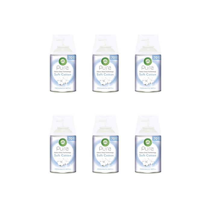 Air Wick Pure Soft Cotton Freshmatic Refill 250ml - Pack of 6