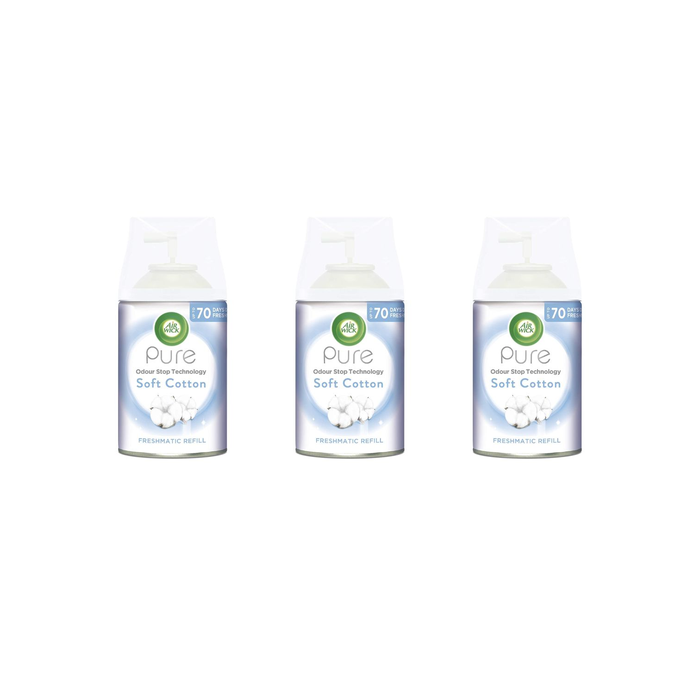 Air Wick Pure Soft Cotton Freshmatic Refill 250ml - Pack of 3