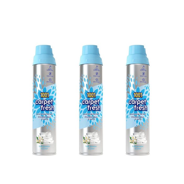 1001 Carpet Jasmine Linen & White Flowers Odour Remover Spray 300ML - Pack of 3
