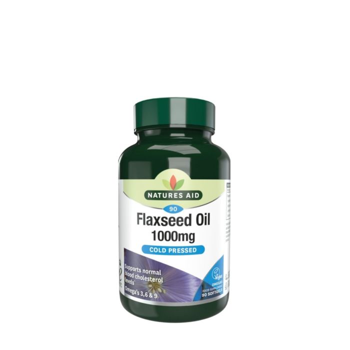 Natures Aid Flaxseed Oil 1000mg Cold Pressed 90 Softgels 