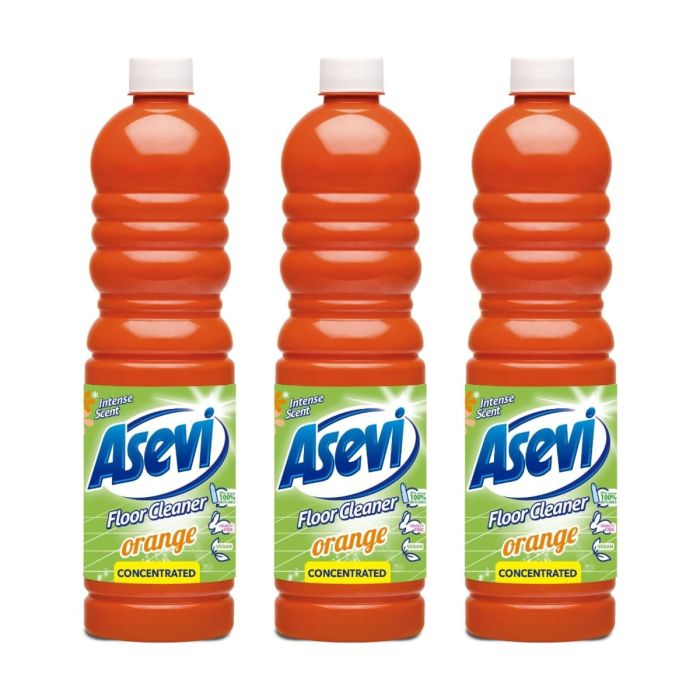Asevi Orange Concentrated Floor Cleaner Liquid 1 Litre - Pack of 3