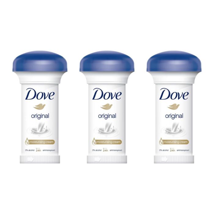 Dove Original 24H AntiPerspirant Moisturising Cream 50ML - Pack of 3