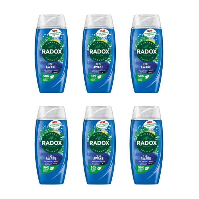 Radox Feel Awake for Men 2in1 Shower Gel 250ml - Pack of 6