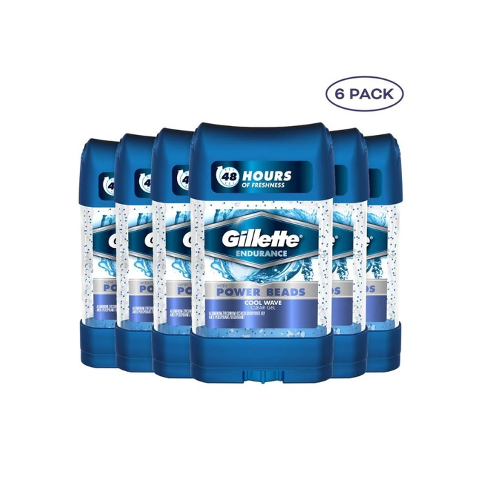 Gillette Clear Gel Cool Wave Deodorant Stick 70ml - Pack of 6