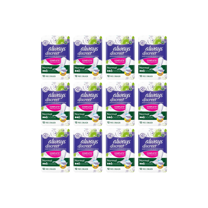 Always Discreet Sensitive Bladder Pads Normal Complete Protection 12 Pads - Pack of 12