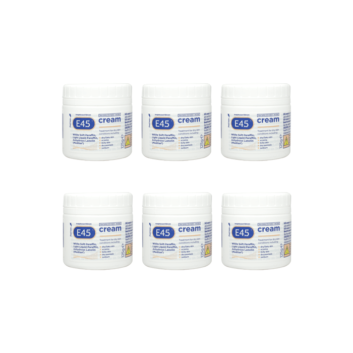E45 Dermatological Cream For Dry Skin 125G - Pack of 6