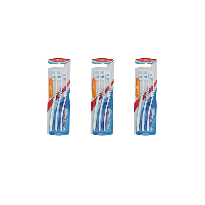 Aquafresh Flex Toothbrush 3 in a Pack Multi-coloured