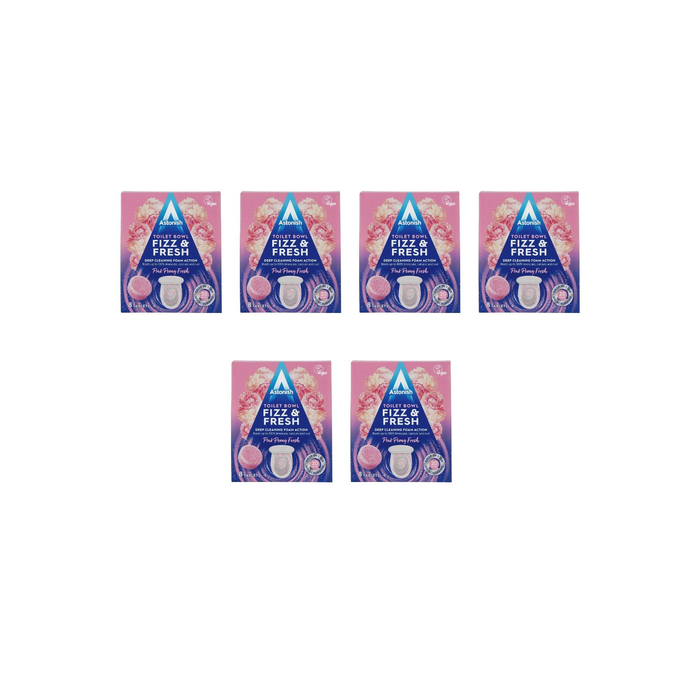  Astonish Toilet Bowl Fizz & Fresh Tabs Pink Peony Fresh 8 Tablets - Pack of 6