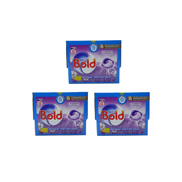 Bold All-in-1 Pods Lavender & Camomile Laundry 13 Pods - Pack of 3