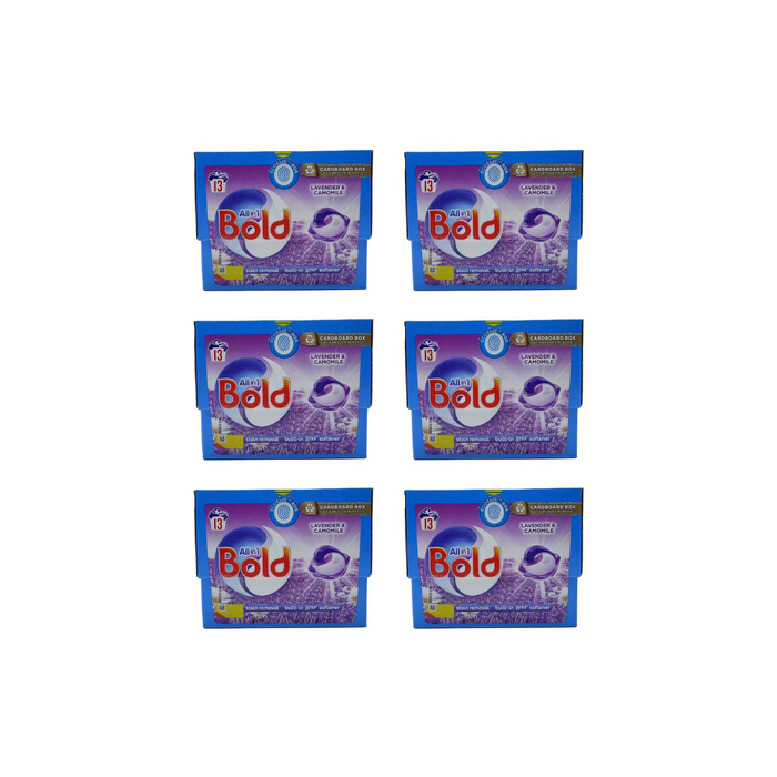 Bold All-in-1 Pods Lavender & Camomile Laundry 13 Pods - Pack of 6