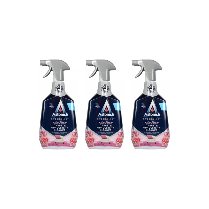 Astonish Specialist Carpet & Upholstery Cleaner Spray Lotus Flower 750ml - Pack of 3