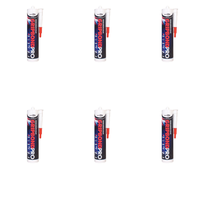 Bond It Gripbond Pro White Hybrid Adhesive Sealant 310ml - Pack of 6