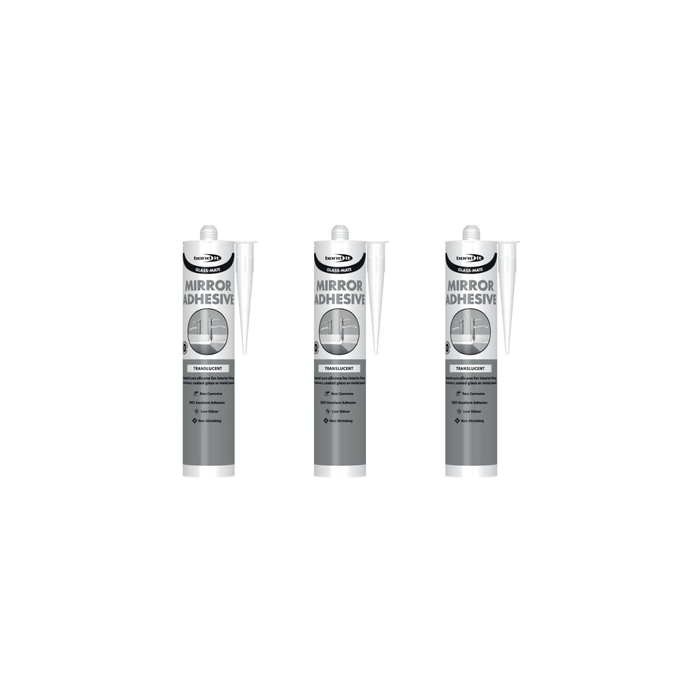 Bond It Glass-Mate Mirror Bonding Adhesive Translucent 310ml - Pack of 3
