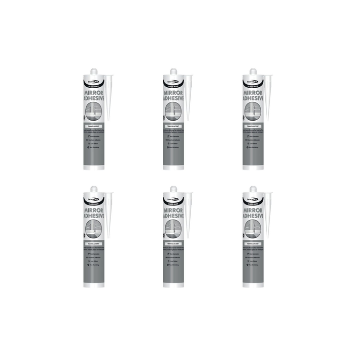 Bond It Glass-Mate Mirror Bonding Adhesive Translucent 310ml - Pack of 6
