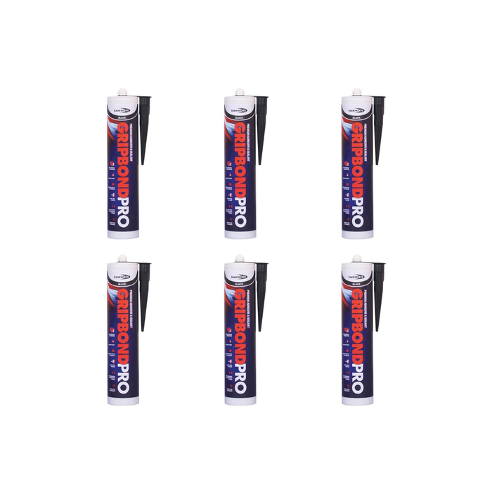 Bond It Gripbond Pro Black Hybrid Adhesive & Sealant 310ml - Pack of 6