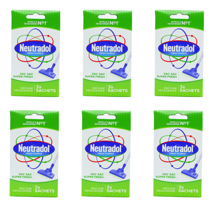 Neutradol Vac Deodorizer Super Fresh Green - Pack of 6
