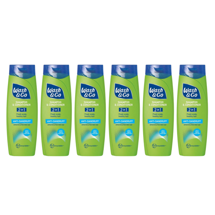 Wash & Go Anti Dandruff 2in1 Shampoo & Conditioner - Pack of 6