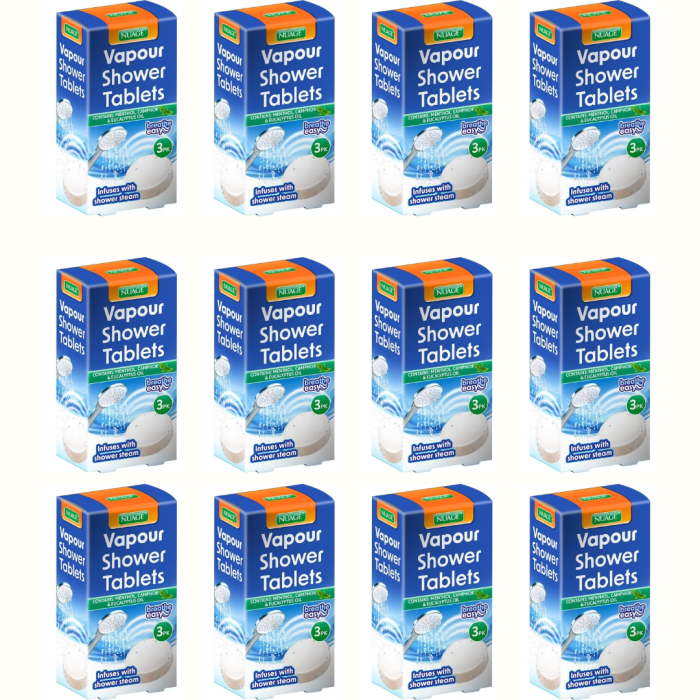 Nuage Menthol & Eucalyptus Vapour Shower Tablets 30g 3 Pack - Pack of 12