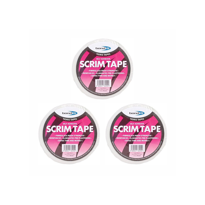 Bond It Tigris Tapes Self Adhesive Scrim Tape 48mm x 90m - Pack of 3