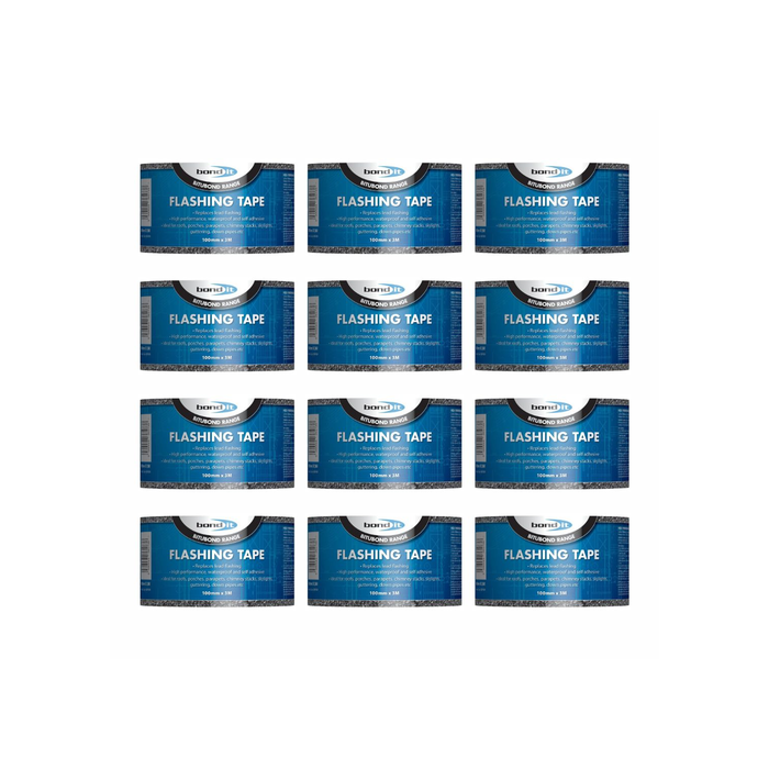 Bond It Bitubond Waterproof Self Adhesive Flashing Tape 100mm x 3m - Pack of 12