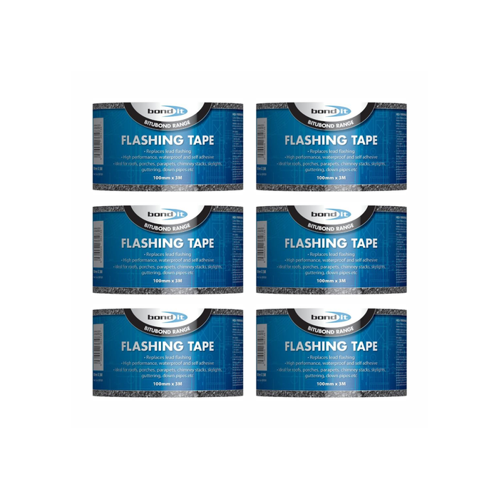 Bond It Bitubond Waterproof Self Adhesive Flashing Tape 100mm x 3m - Pack of 6