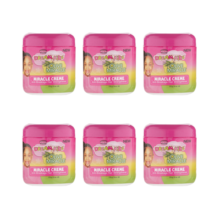 African Pride Dream Kids Olive Miracle Anti-Breakage Cream 6 oz - Pack of 6