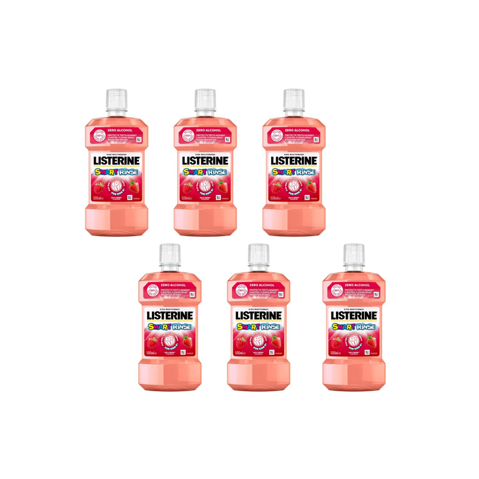 Listerine Kids Smart Rinse Mild Berry Mouthwash 250ml - Pack of 6
