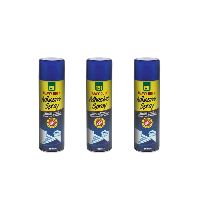 151 Heavy Duty Fast Tack Extra Strong Adhesive Spray 500ML - Pack of 3