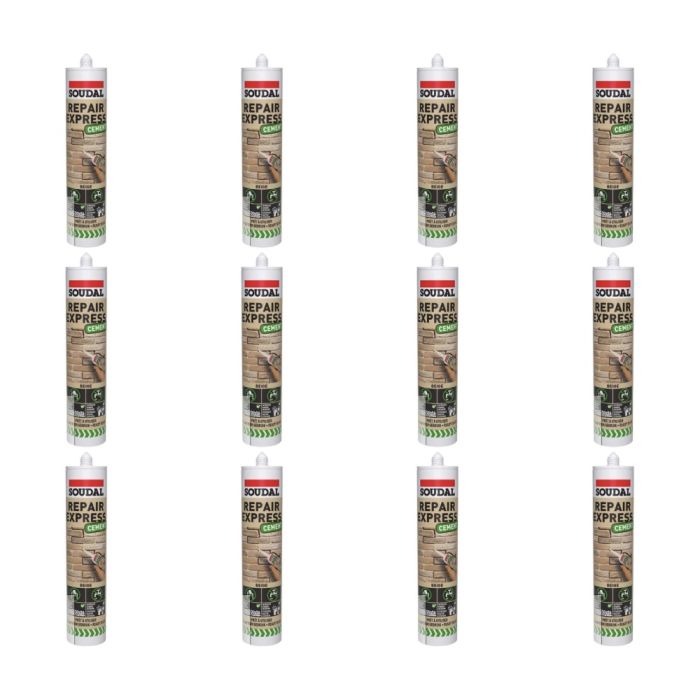 Soudal Repair Express Cement Tube Beige 290ml - Pack of 12