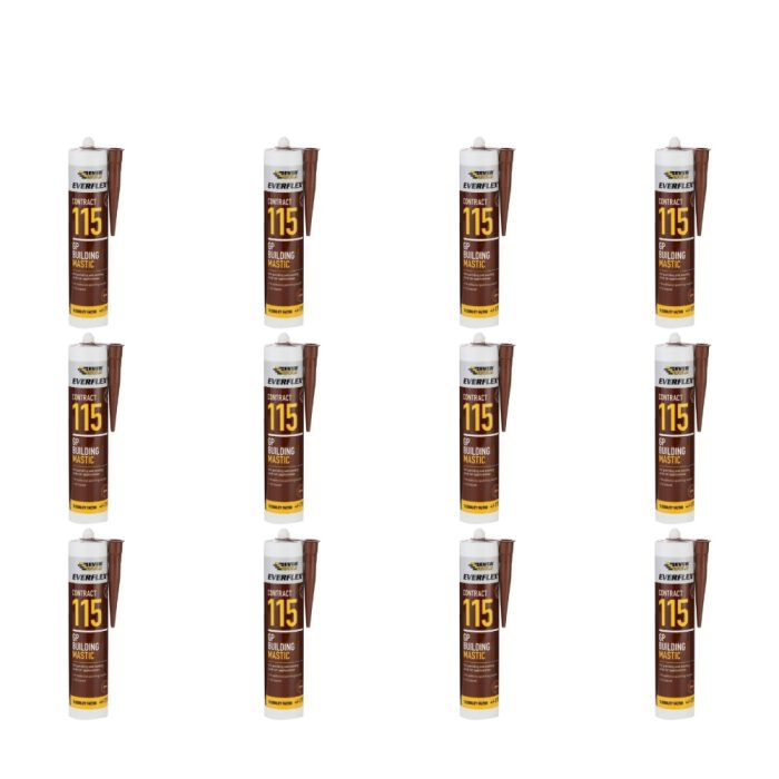 Everbuild 115 General Purpose Building Mastic Grey 285ml - Pack of 12