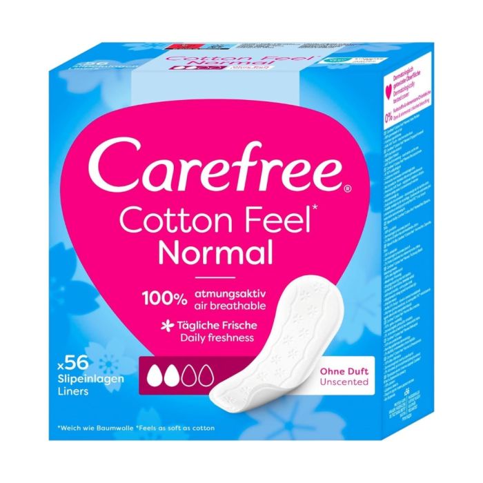 Carefree Cotton Normal Pantyliners Unscented 56 Count