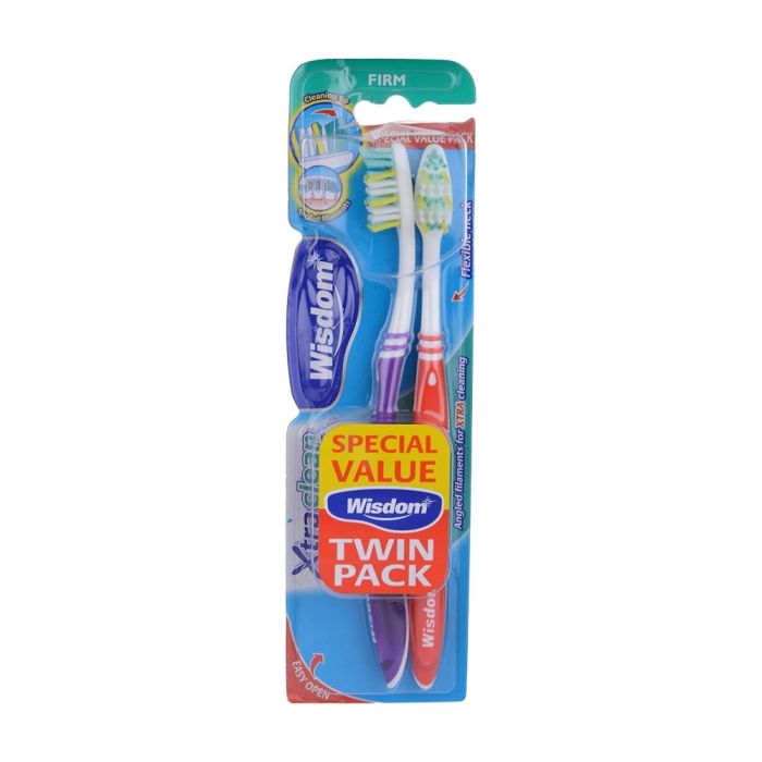 Wisdom Xtra Clean Firm Toothbrush Twin Pack