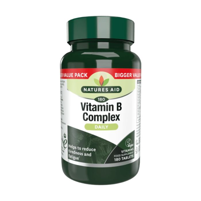 Natures Aid Vitamin B Complex Daily to Reduce Fatigue 180 Tablets