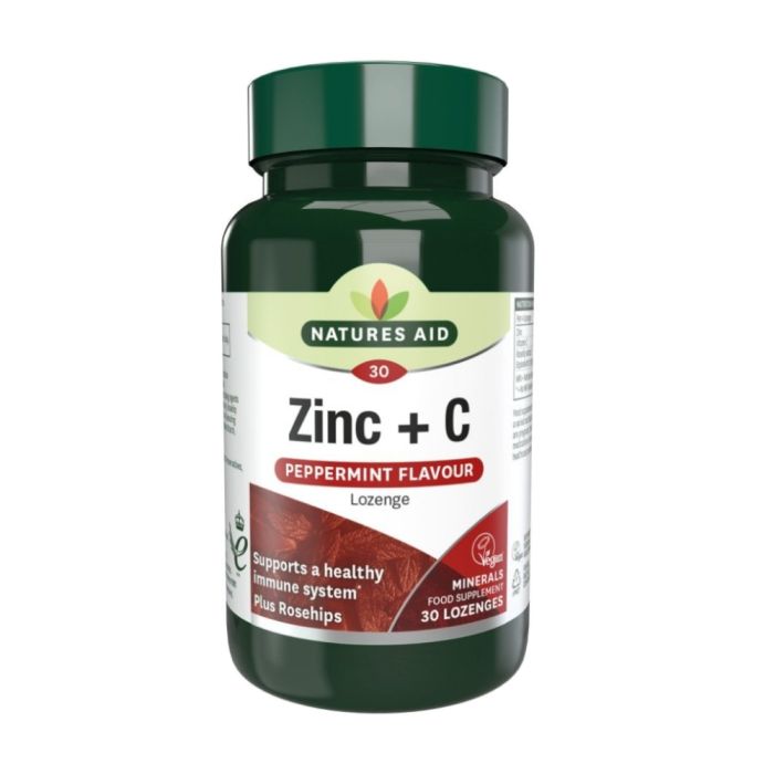 Natures Aid Zinc & Vitamin C Lozenges with Rosehip 30 Lozenges