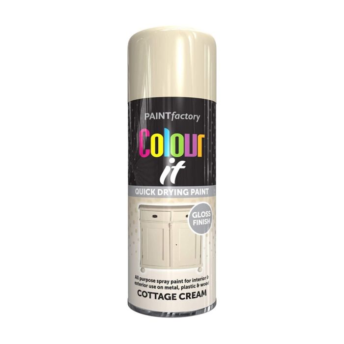 Paint Factory All Purpose cottage Cream Gloss Finish Spray 400ml