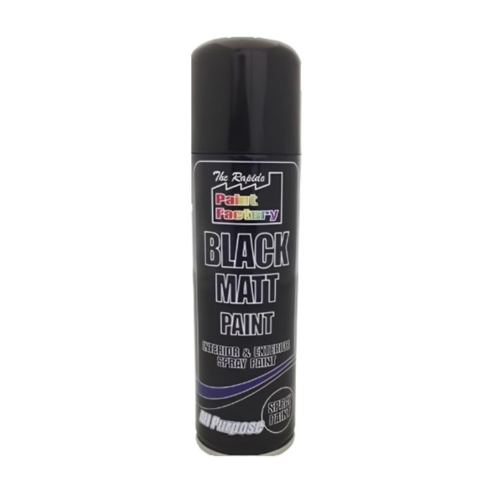 Paint Factory Black Matt Interior & Exterior Spray Paint 250ML