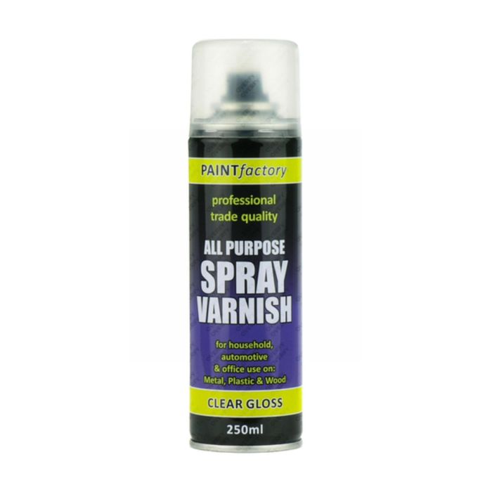 Paint Factory Clear Gloss Varnish Spray Can 250ml