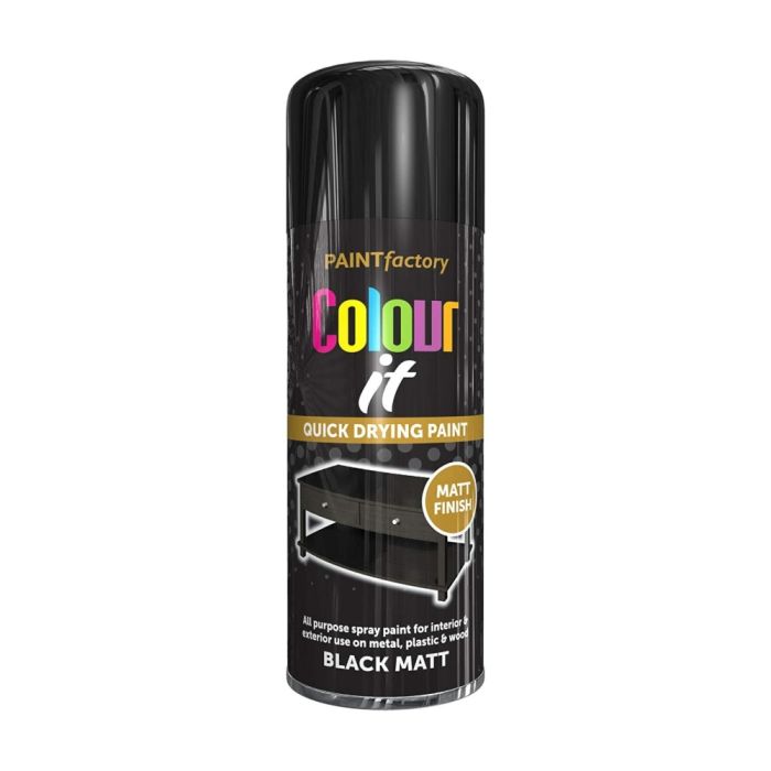 Paint Factory Colour It Black Matt Spray Paint 400ml