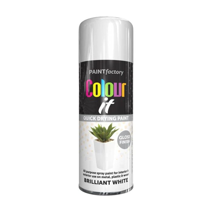 Paint Factory Colour It Brilliant White Gloss Spray Paint 400ml