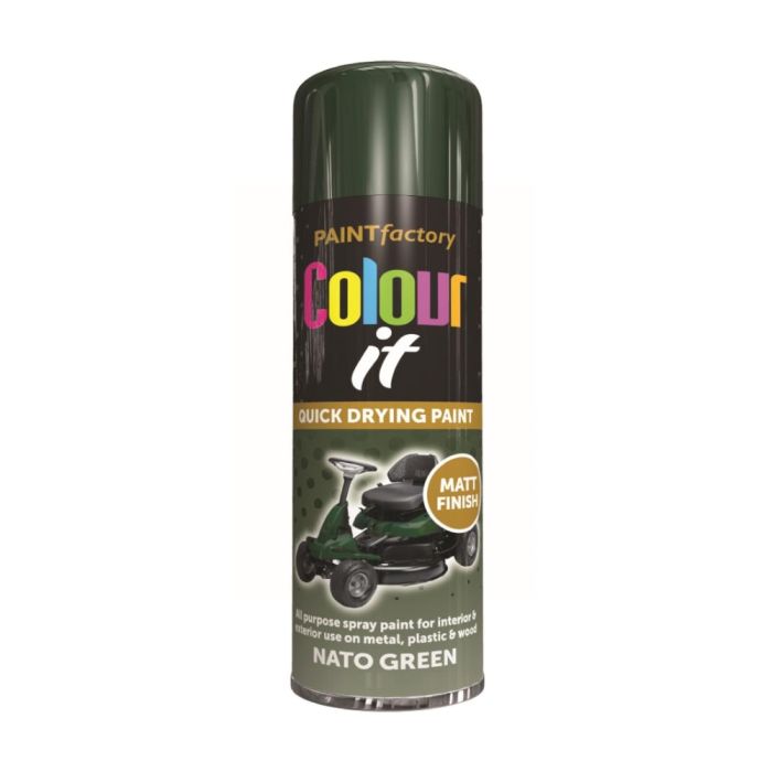 Paint Factory Colour It Quick Drying Spray Paint Nato Green Matt Finish 250 ml
