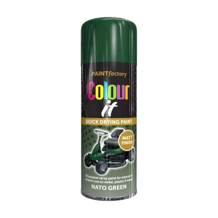 Paint Factory Colour It Quick Drying Spray Paint Nato Green Matt Finish 400ml
