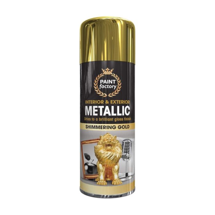 Paint Factory Interior & Exterior Metallic Shimmering Gold Spray 400 ML