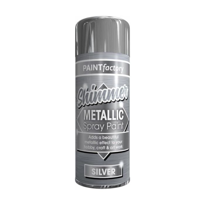 Paint Factory Shimmer Metallic Silver Spray Paint 200ML