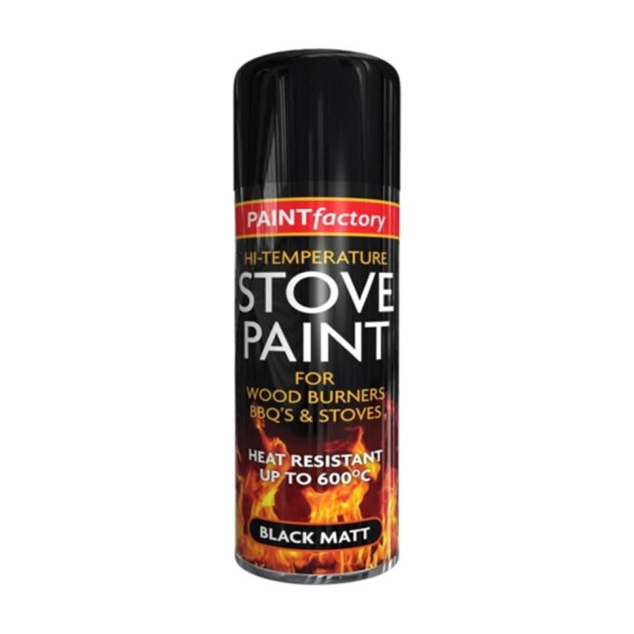 Paint Factory Stove Paint Heat Resistant Matt Black Spray 400ML