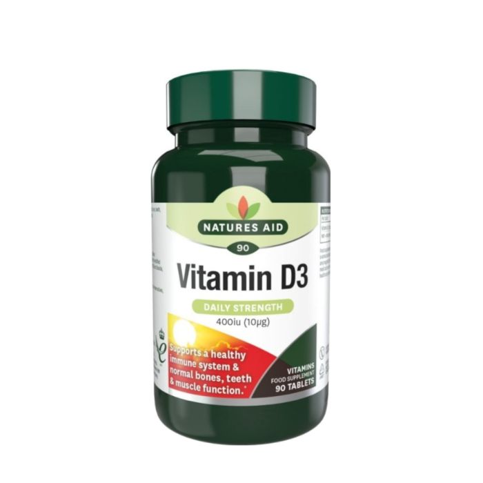 Natures Aid Vitamin D3 Daily Strength 400iu 90 Tablets 