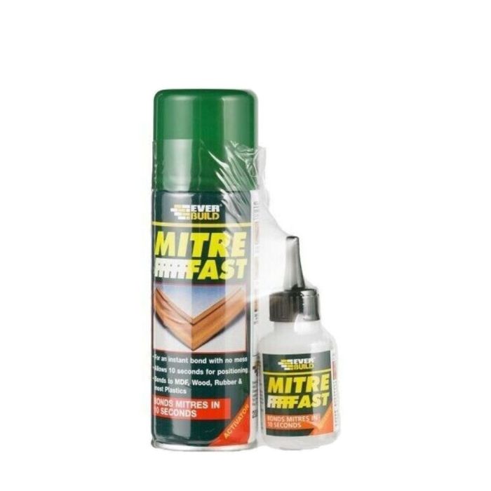 Everbuild Mitre Fast Instant Bonding Adhesive Kit 50 g Adhesive 200 ml Activator