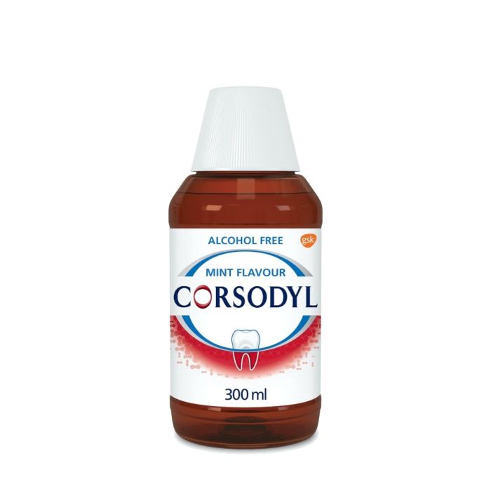 Corsodyl Mint Mouthwash Alcohol-Free Bottle 300ml 