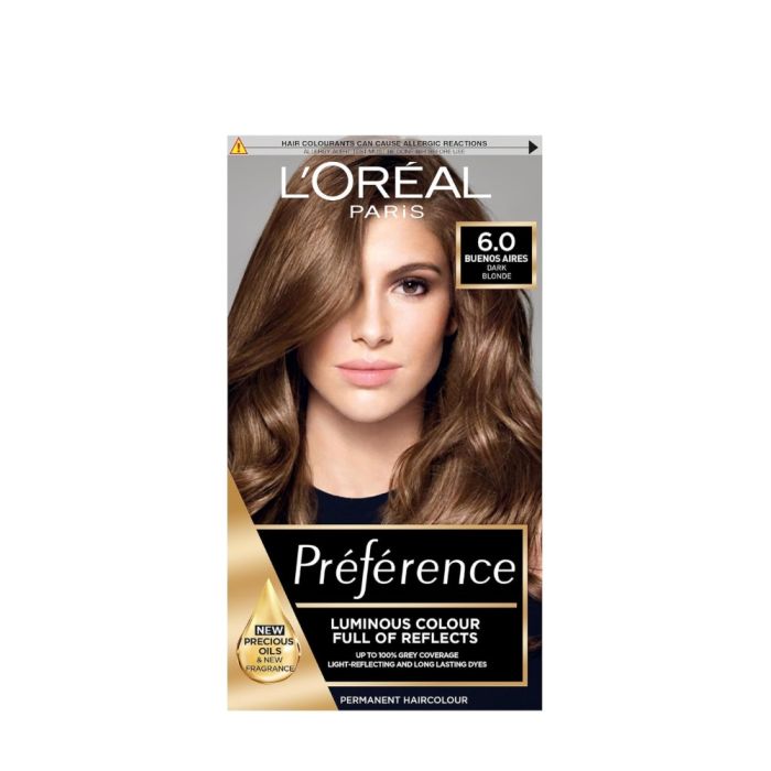 L’Oréal Preference 6.0 Dark Blonde Permanent Hair Colour Grey Coverage Kit